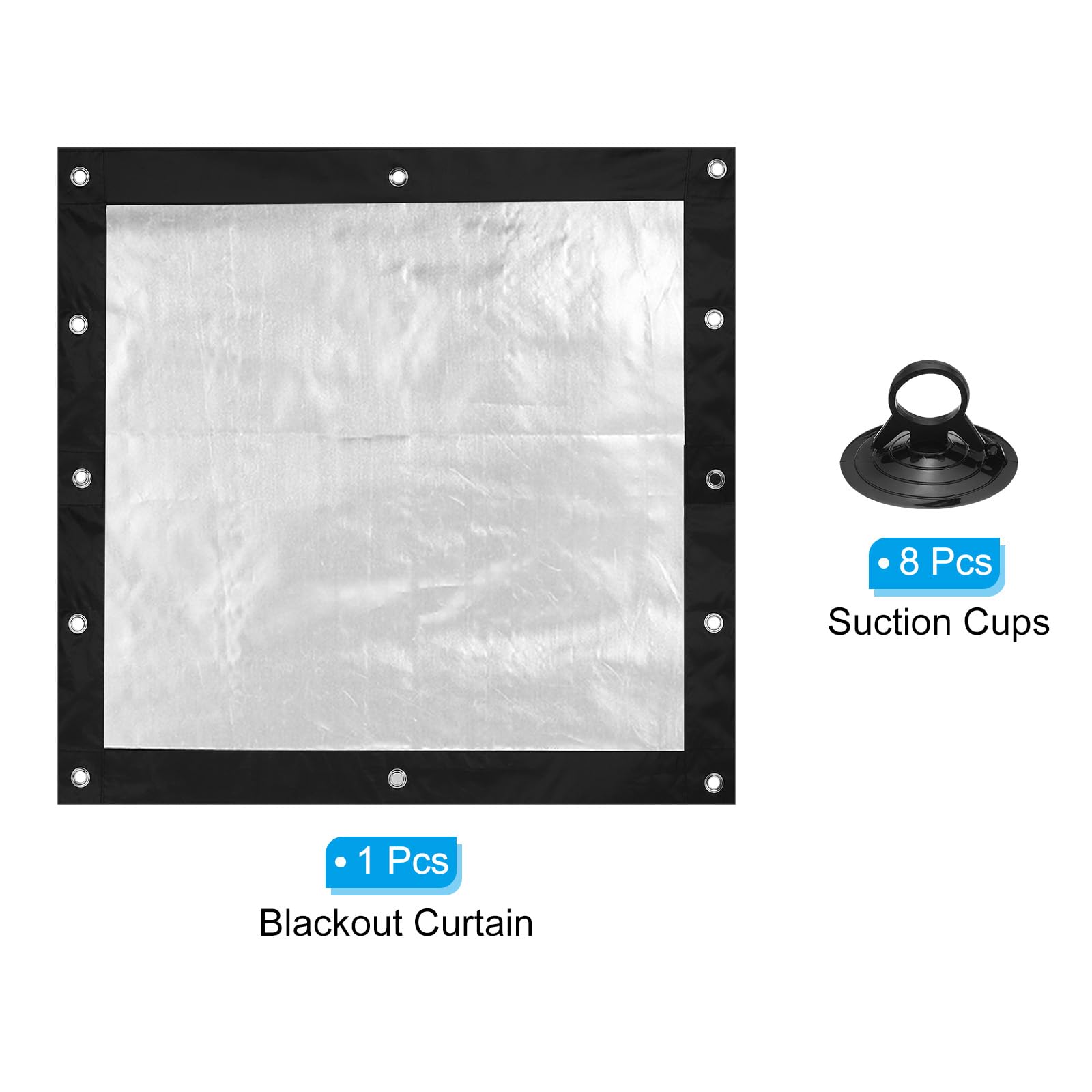 PATIKIL Blackout Curtains for Nursery & Bedroom - 38 x 37 Inch Temporary Room Darkening Window Shades with Suction Cups | Perfect for Baby Sleep, Daytime Naps & Light-Sensitive Adults