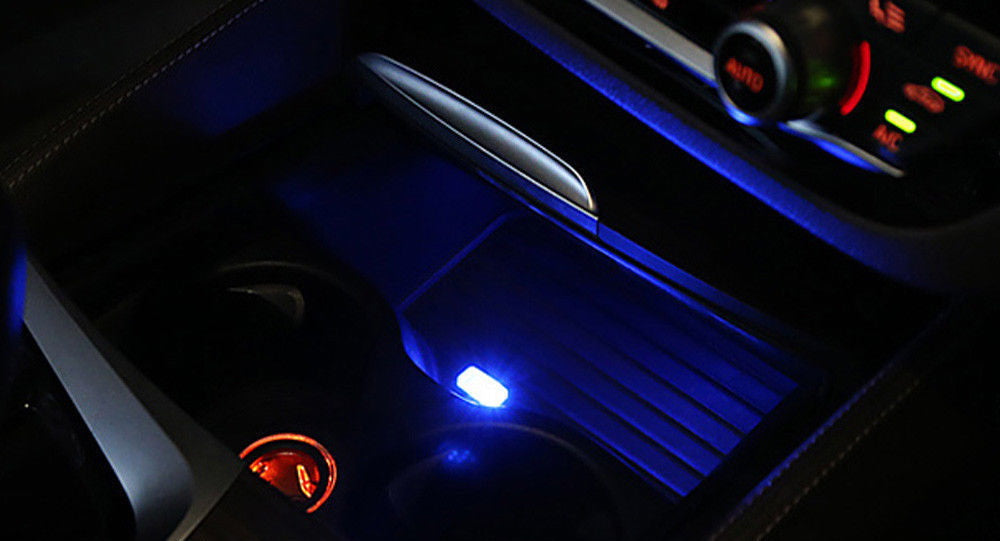 Ultra Blue USB Plug-In Miniature LED Car Interior Ambient Lighting Kit - Enhance Your Vehicle's Atmosphere for Night Driving & Custom Styling