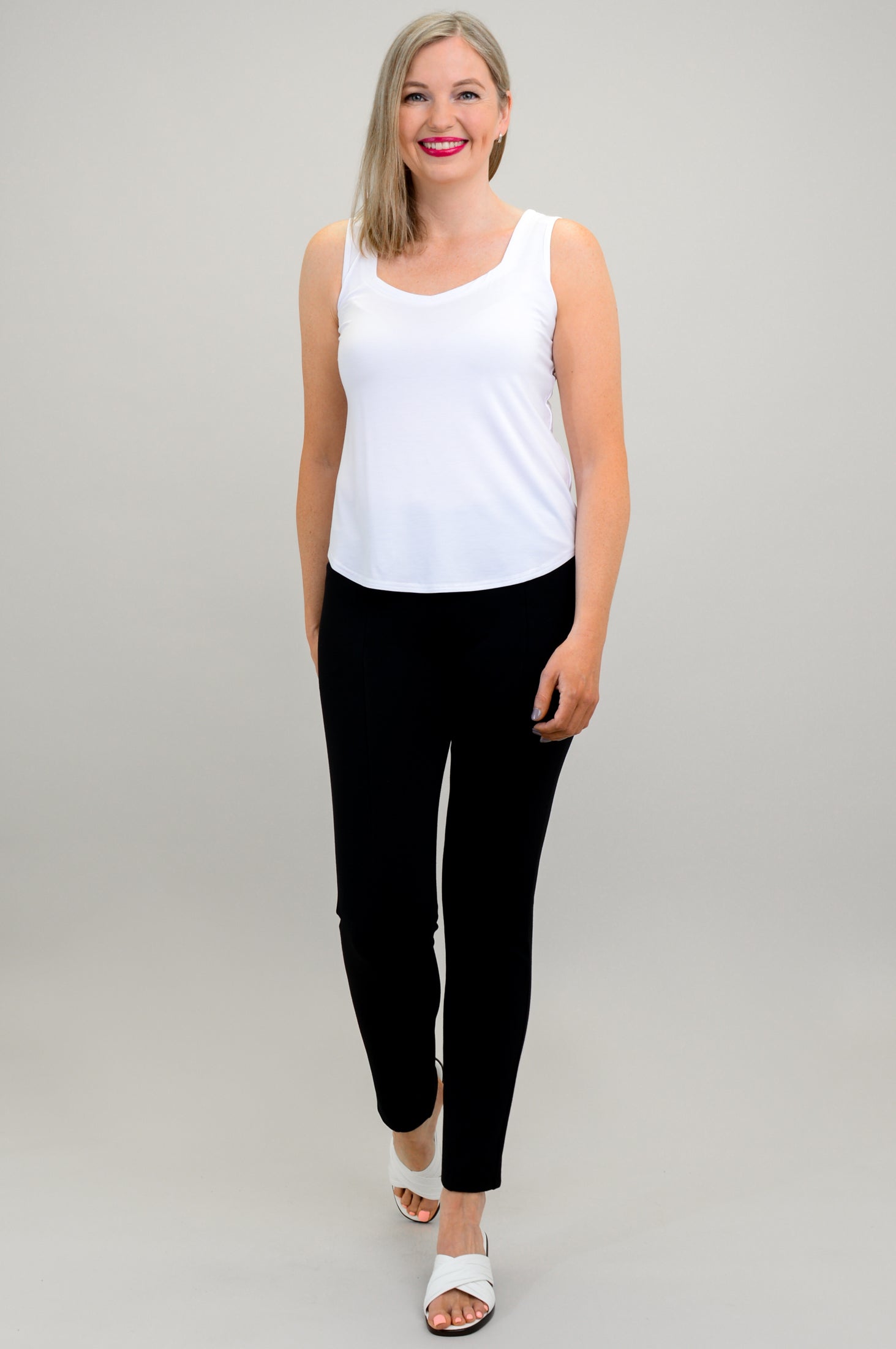 Premium Bamboo Tank Top for Women - Soft & Breathable White Blouse - Perfect for Yoga, Gym & Summer Outfits