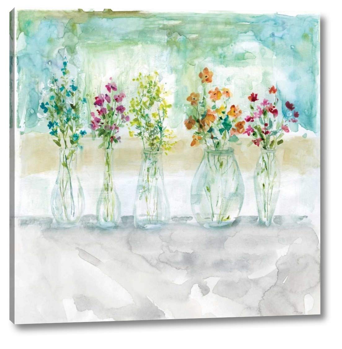 Color Wash Bouquet by Carol Robinson - 30x30 Inch Canvas Wall Art Print - Gallery Wrapped Ready to Hang - Perfect for Living Room, Bedroom & Office Decor