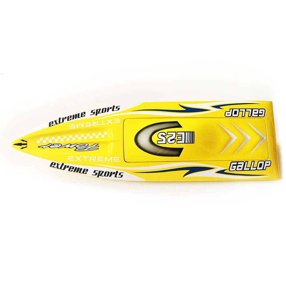 E25 Pre-Painted Fiberglass RC Boat Hull Kit - Red, White, Yellow (640x195x105mm) for Advanced DIY Electric Racing | Perfect for Competitive RC Boat Racing, Hobbyists & Gift Giving