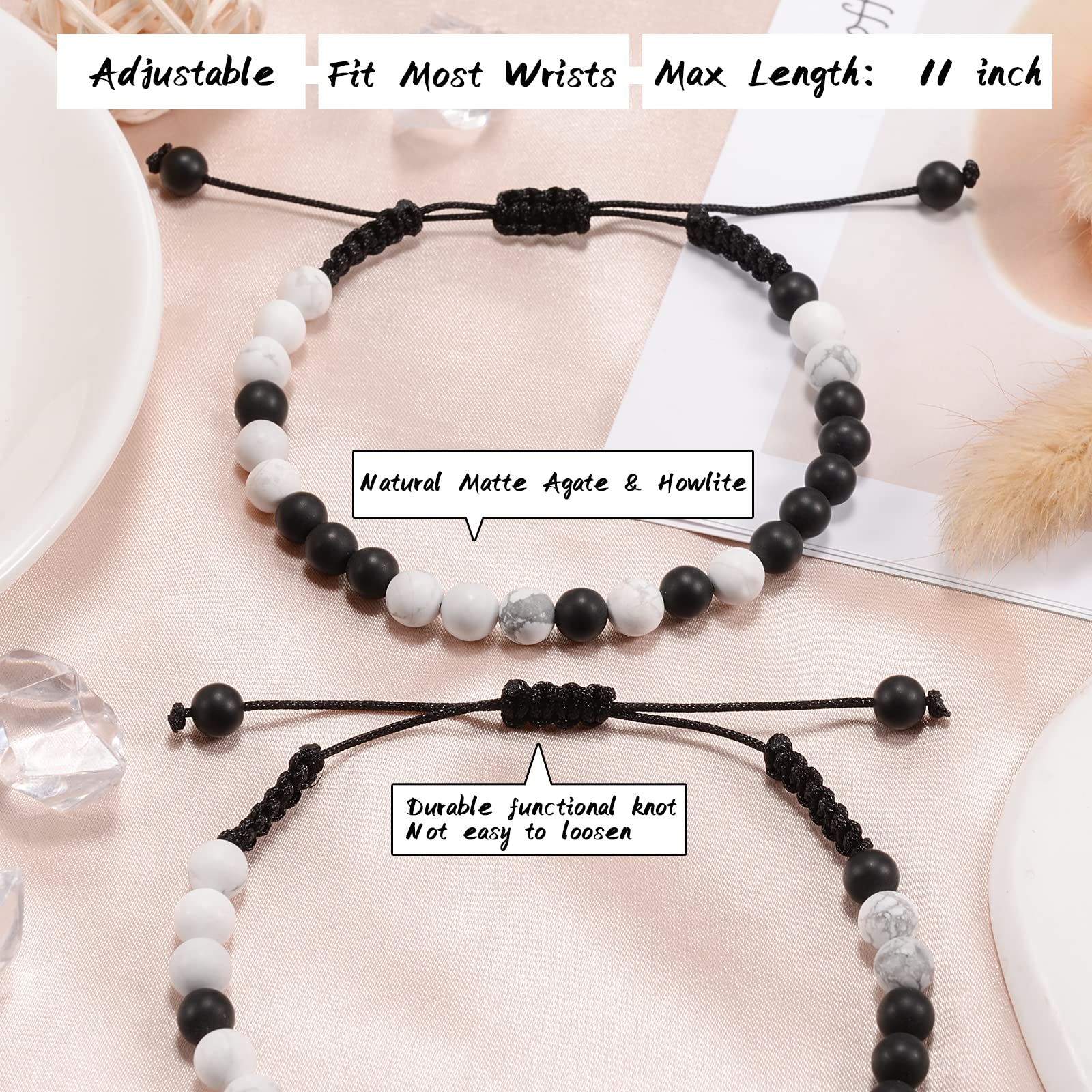 YELUWA Couple Bracelet - I Love You in 100 Languages, Gift for Soulmates & Best Friends - Perfect for Valentine's Day & Anniversaries