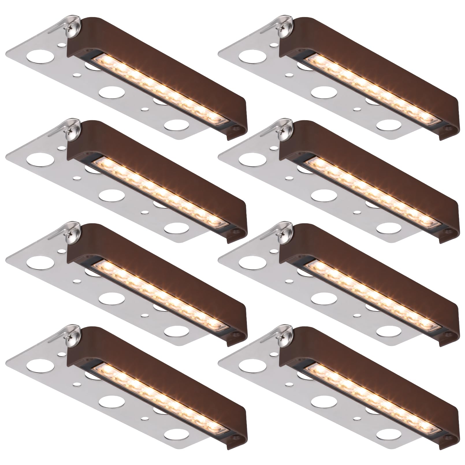 LEONLITE 8-Pack 7 Inch LED Hardscape Lighting for Retaining Walls, 12V Low Voltage LED Landscape Lights, 4.5W Outdoor Step Lights with 2700K Soft White - ETL Certified | Perfect for Garden Pathways, Patio Steps & Driveway Borders