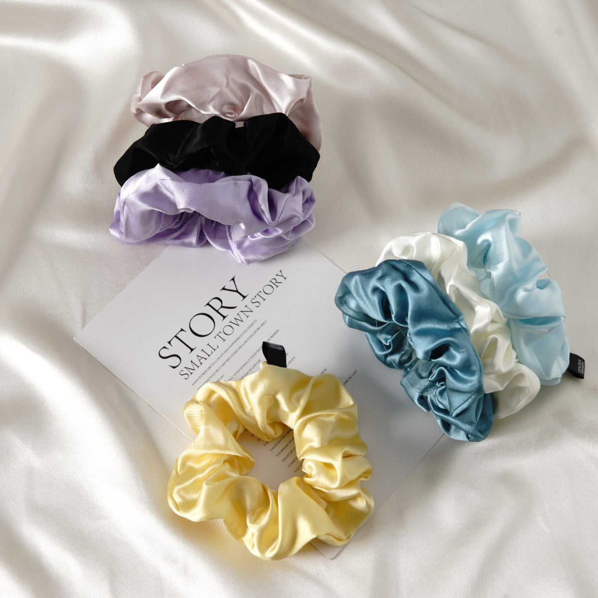Premium Mulberry Silk Scrunchies for Women - Soft & Luxurious Hair Ties for Ponytails, Buns & Everyday Use - Gentle on Hair, No Breakage (Minnie Mouse Inspired Design) - Perfect for Gifts, Travel & Work