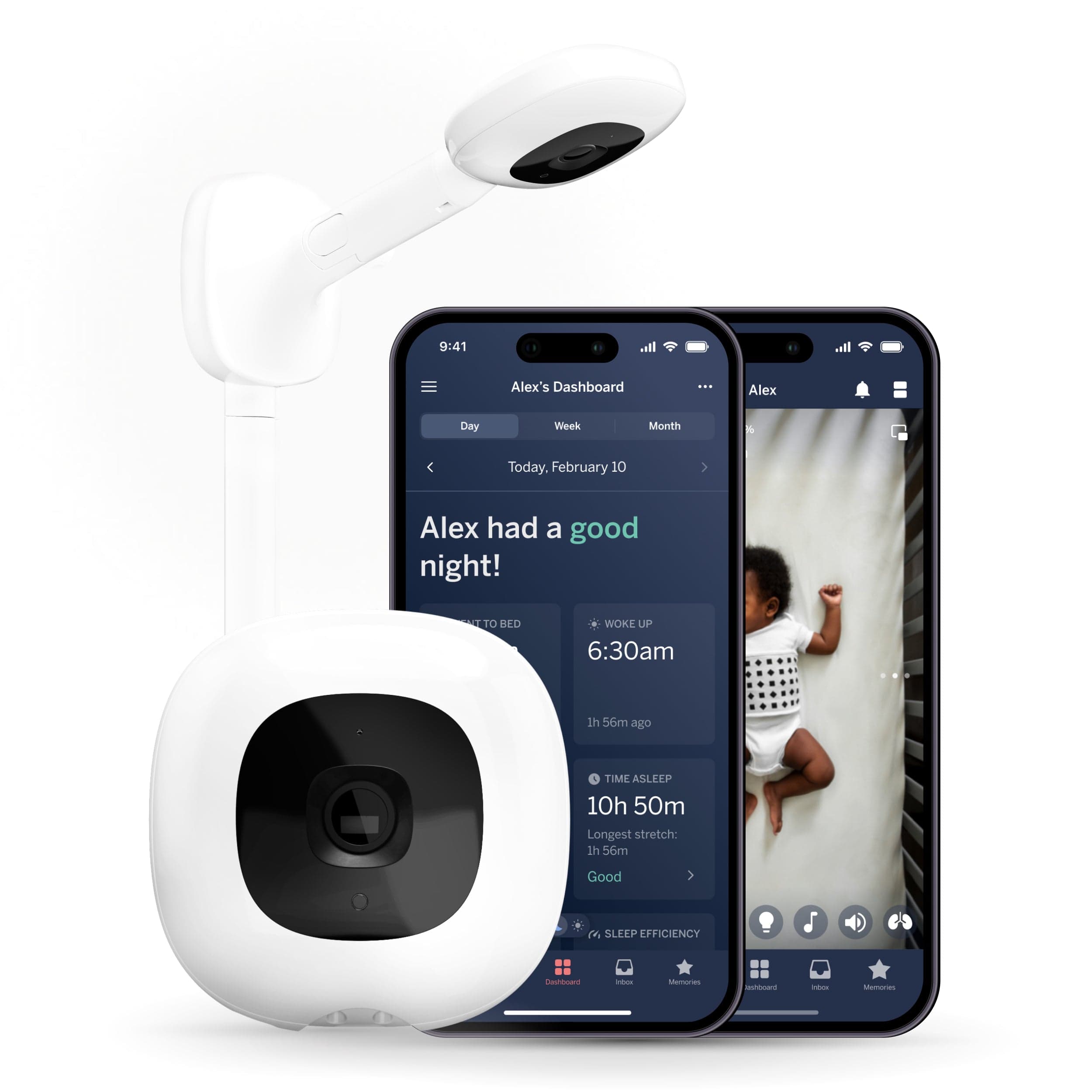 Nanit Pro Smart Baby Monitor with Wall Mount - HD Video, Night Vision & Sleep Tracking for Newborns & Toddlers - Perfect for Nursery, Bedroom & Travel
