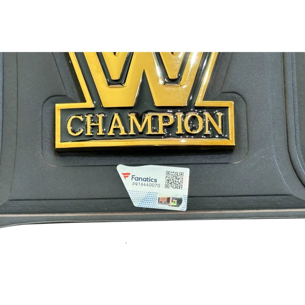 Hulk Hogan Autographed WWE WWF Winged Eagle Championship Belt - Signed Replica Collectible for Wrestling Fans & Memorabilia Enthusiasts - Perfect for Display, Man Cave Decor, and Wrestling Events