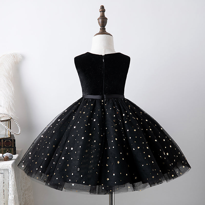 Baby Girl Princess Dress - Sleeveless Black Puffy Sequined Party Gown for Birthday, Pageant & Special Occasions | Toddler Formal Wear