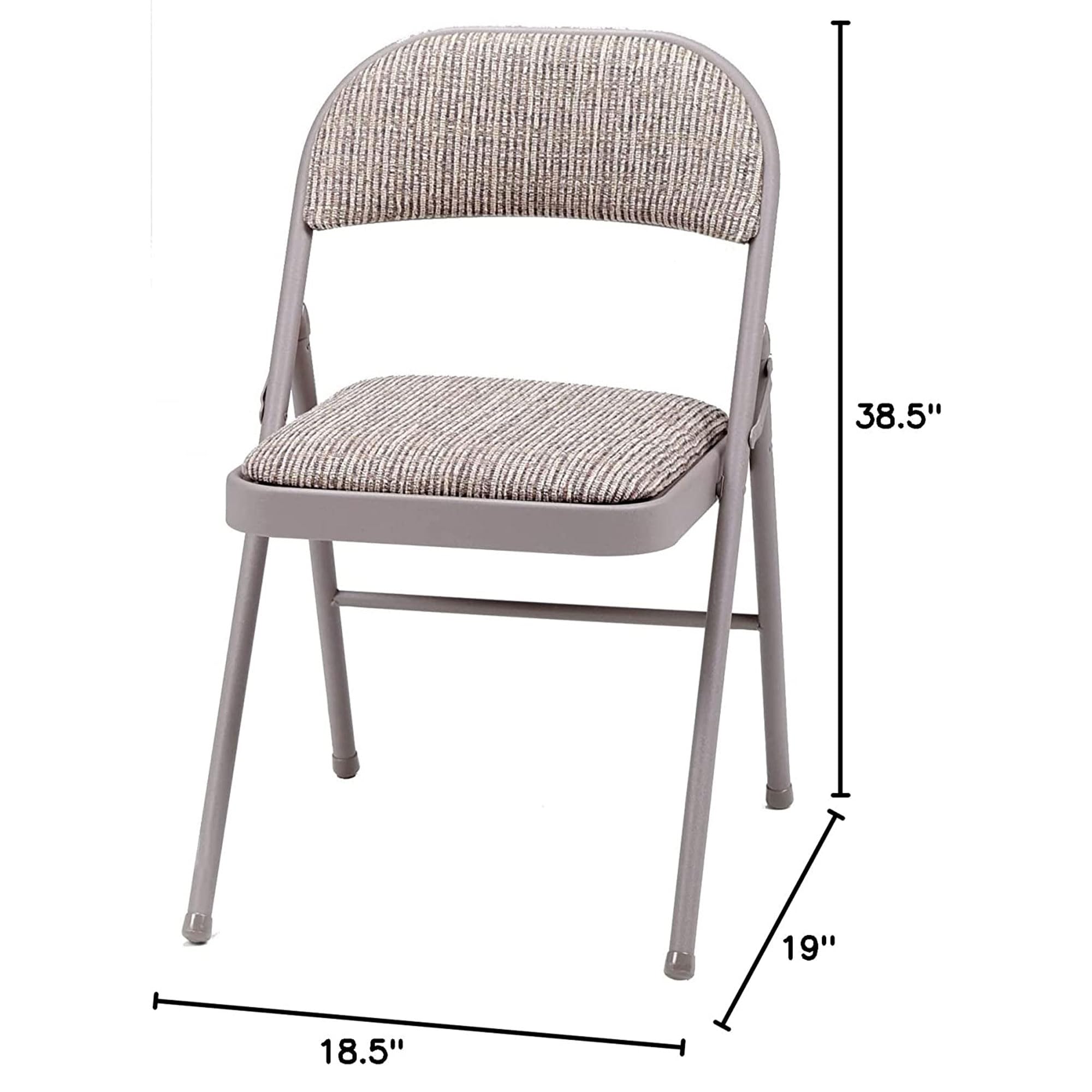 MECO 4 Pack Padded Folding Chairs - Comfortable Fabric Foldable Card Table Chairs with Chicory Lace Design for Dining, Parties, and Outdoor Events