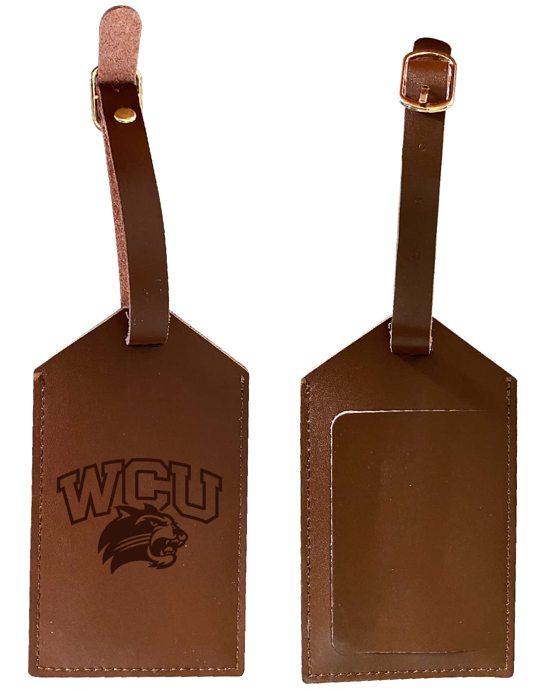 Western Carolina University Leather Luggage Tag - Officially Licensed Collegiate Gift with Custom Engraving - Perfect for Travel, Graduation & Alumni Gifts