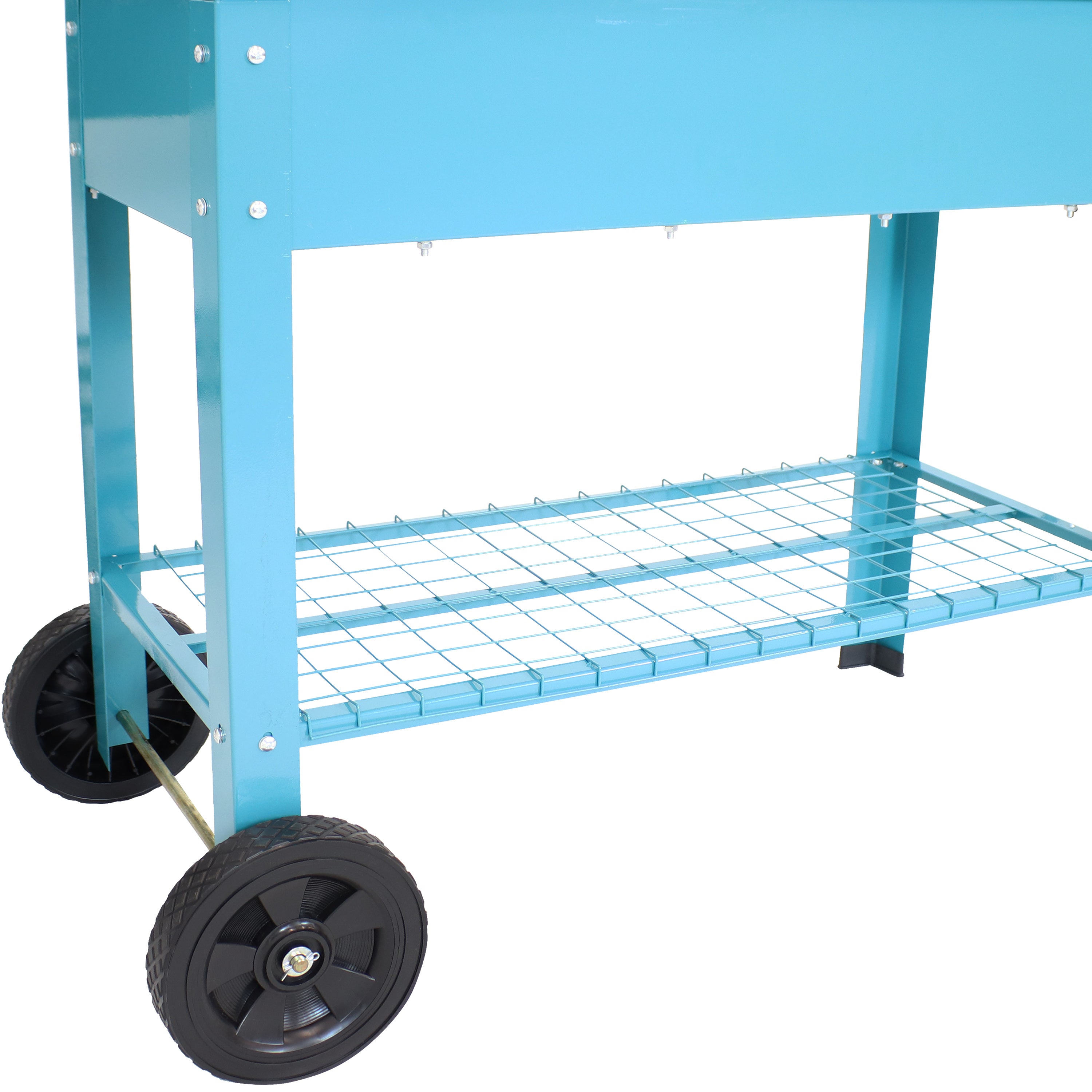 Galvanized Steel Mobile Raised Garden Bed Cart - Portable Planter Box with Wheels for Vegetables, Herbs & Flowers | Indoor & Outdoor Gardening Solution