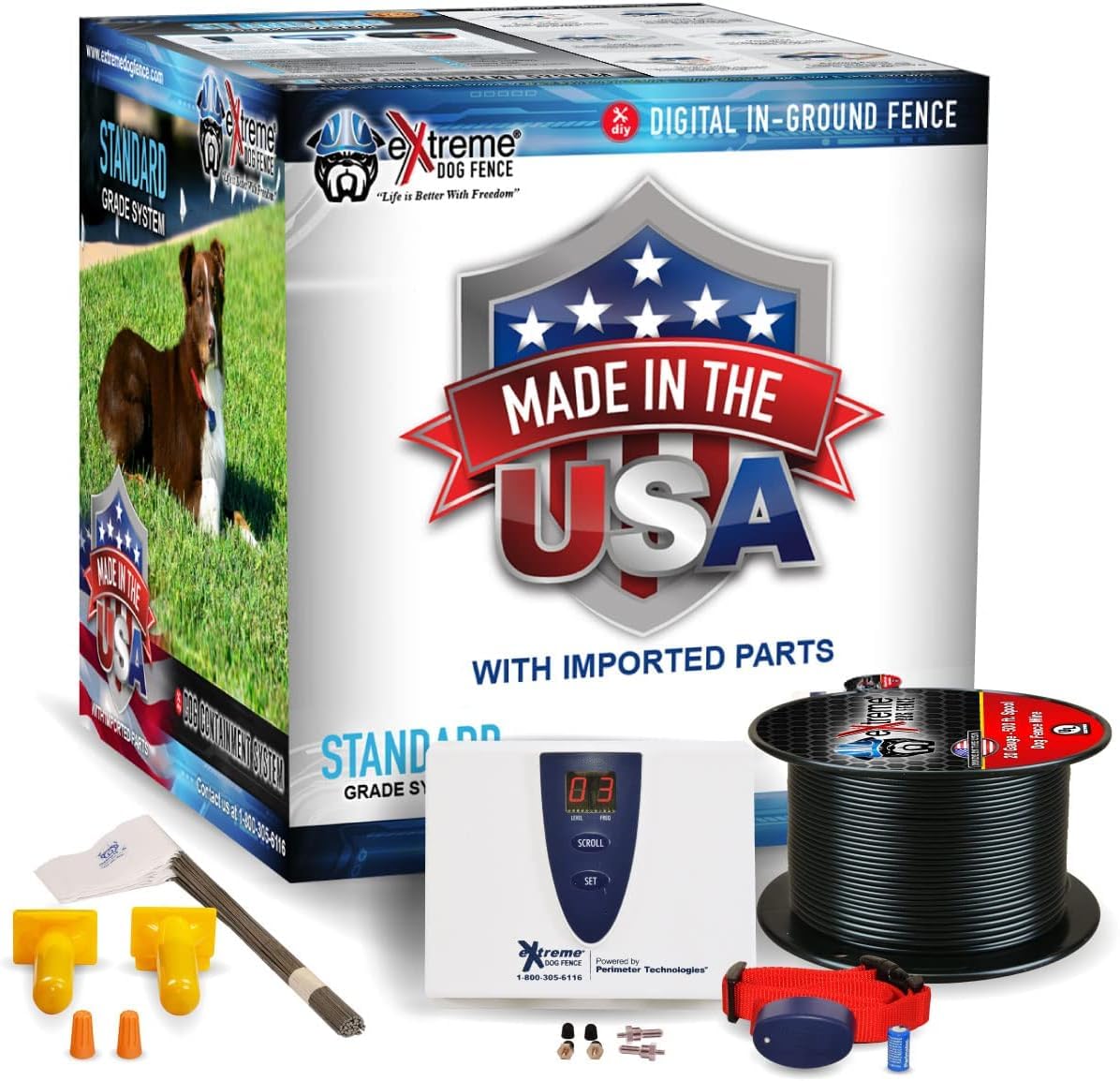 Premium Underground Electric Dog Fence System - Easy Setup, Durable & Reliable Pet Safety for 1 Dog | 500ft Standard Wire - Perfect for Backyards, Farms & Secure Dog Training