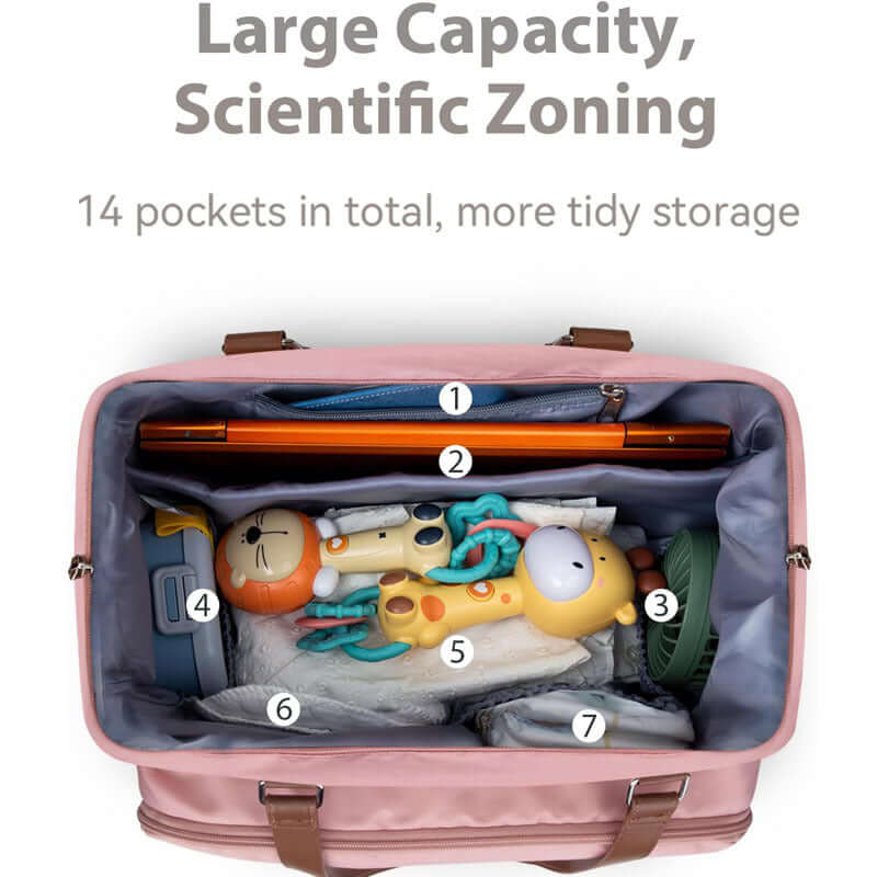 Large Capacity Multifunctional Mummy Backpack for Travel & Hiking - Waterproof Diaper Bag with Insulated Pockets | JN2068 | Perfect for Outdoor Adventures, Baby Care & Daily Commute