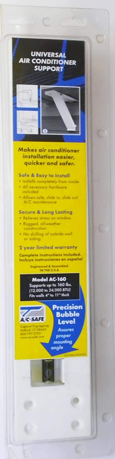 Heavy Duty Universal Window Air Conditioner Support Bracket - AC Safe AC-160 (4-Pack) - Secure & Stabilize Your AC Unit for Home, Office, or Apartment Use