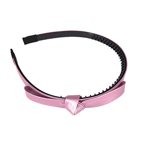 Ruihfas 6Pcs Leather Bow Hair Clips - Fashion Hair Accessories for Women & Girls - Non-Slip Teeth Comb Headbands - Perfect for Parties, Weddings & Daily Styling (Bright Color)