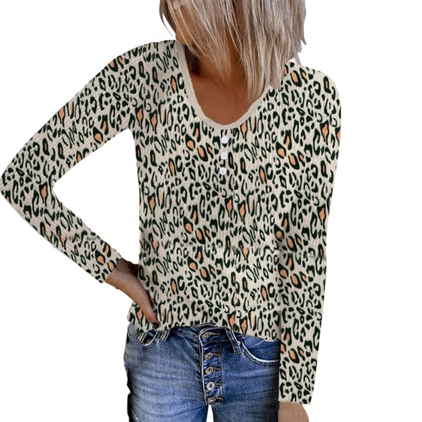 Women's Casual Short & Long Sleeve Ribbed Knit T-Shirts - Crew Neck Button Down Printed Tops for Sports & Everyday Wear | Gym, Yoga, Running & Street Fashion