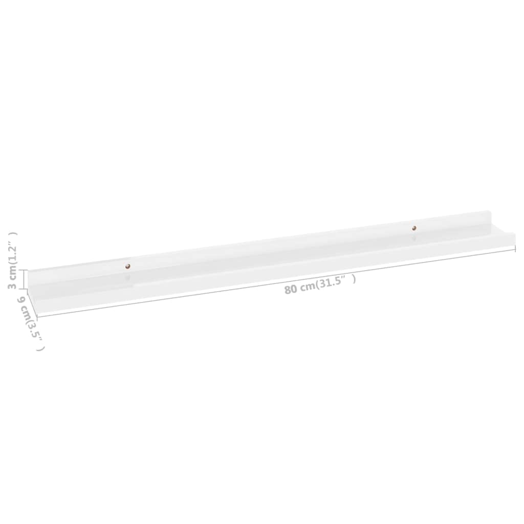 4-Pack High Gloss White Floating Wall Shelves - 31.5