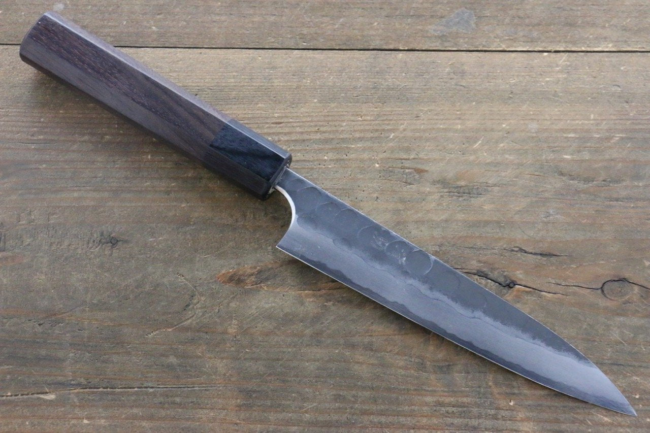 Premium Seisuke Blue Steel No.2 Hammered Kurouchi Petty Utility Knife 150mm (5.9