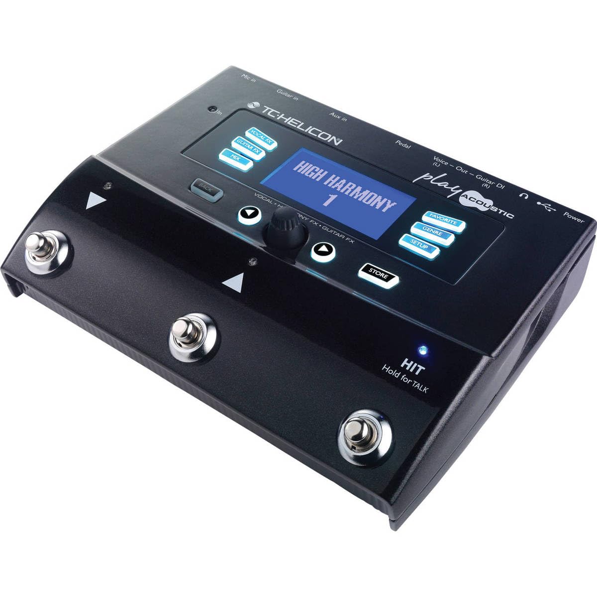 TC Helicon PLAY ACOUSTIC Vocal & Guitar Effects Pedal - 3-Button Stompbox with BodyRez & Looping for Live Performances & Studio Recording