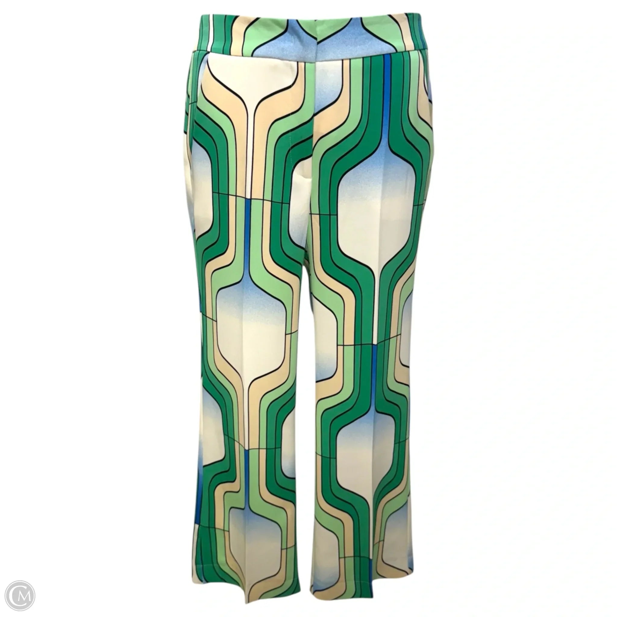 Stylish Marella Addirsi Bright Green Patterned Trousers - Women's Size 6 | Perfect for Office Wear & Casual Outings