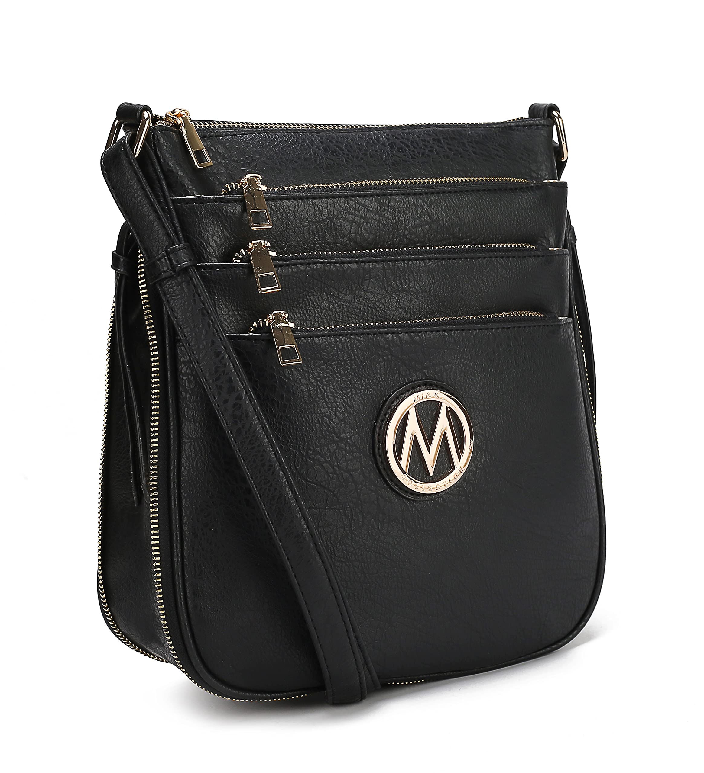 MKF Collection Women's PU Leather Crossbody Bag - Stylish Messenger Purse with Adjustable Shoulder Strap - Fashionable Designer Handbag for Work, Travel & Everyday Use