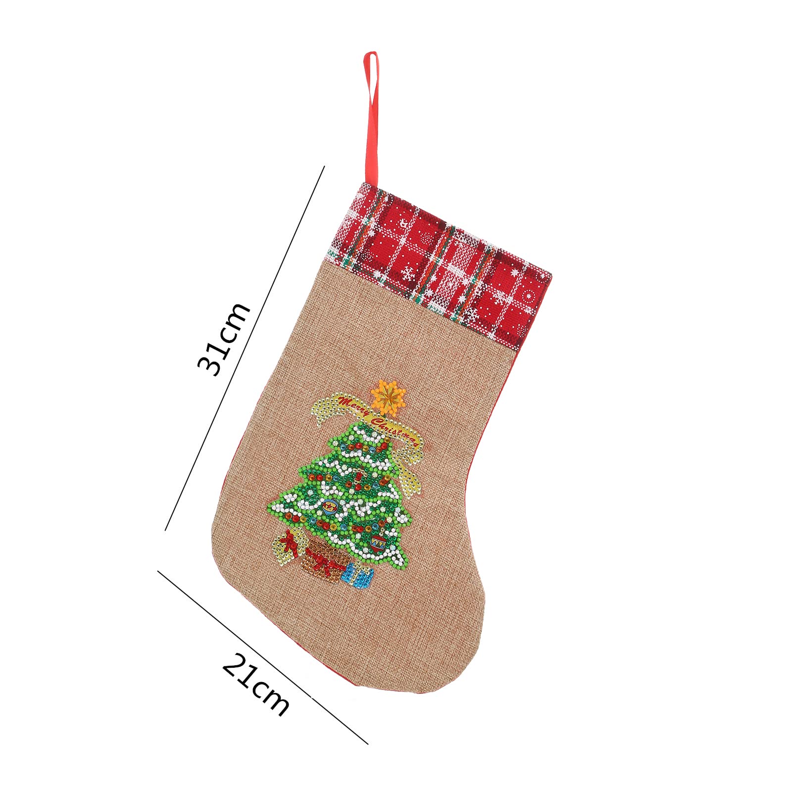 LUSandy DIY 5D Diamond Painting Christmas Stockings - 12.2 Inch Glittering Holiday Decor for Tree, Fireplace & Party | Xmas Candy Bags, Family Gift Exchange & Festive Home Decoration
