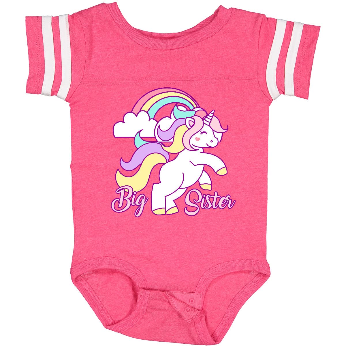 Inktastic Big Sister Unicorn Baby Bodysuit - Cute Unicorn Design for Newborn & Infant Girls - Perfect for Sibling Announcement, Baby Shower Gift & Photo Shoots
