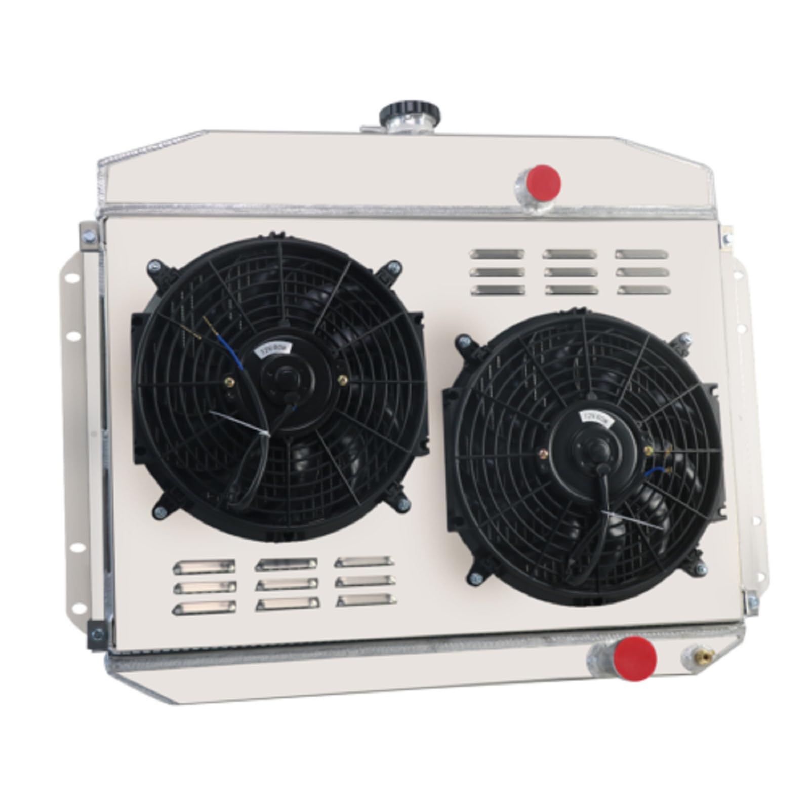 1961-1964 Ford F100 F250 F350 Pickup Truck 3 Row Aluminum Radiator with Shroud & Fan Relay - Heavy Duty Cooling System for 6 Cylinder L6 & V8 Engines - Perfect for Restoration Projects & Hot Weather Performance