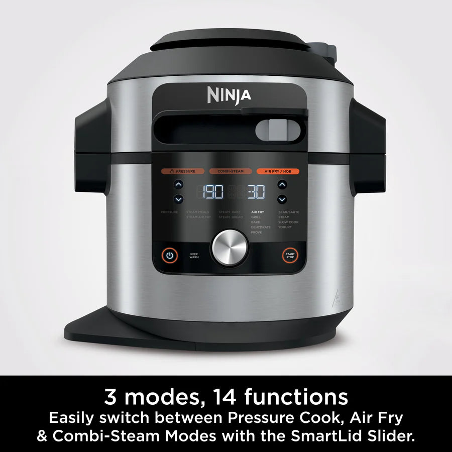 Ninja Foodi SmartLid Multi Cooker - 6-in-1 Pressure Cooker, Air Fryer, Slow Cooker, Steamer, Sauté Pan & Yogurt Maker - Perfect for Family Dinners, Meal Prep & Healthy Cooking