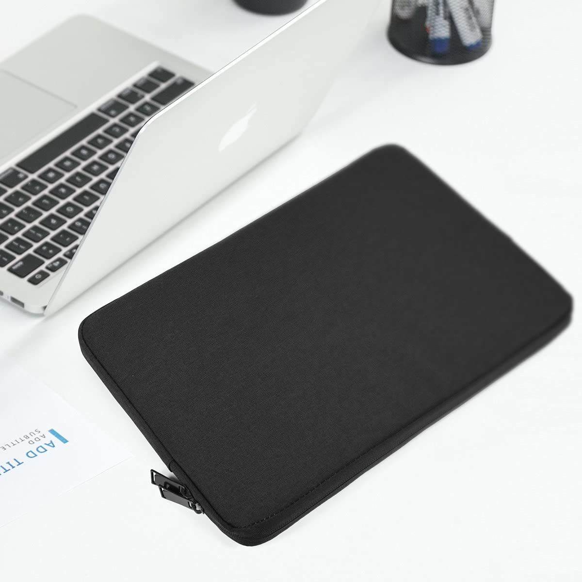17.3 Inch Laptop Sleeve Case for ASUS VivoBook 17/TUF Gaming 17.3, Acer Chromebook 17, HP Pavilion 17/Envy 17T/ProBook 17, Dell Inspiron 17 3785, Lenovo IdeaPad 17.3 - Protective Neoprene Bag with Padded Interior (Black) | Perfect for Work, School, Travel & Business Trips