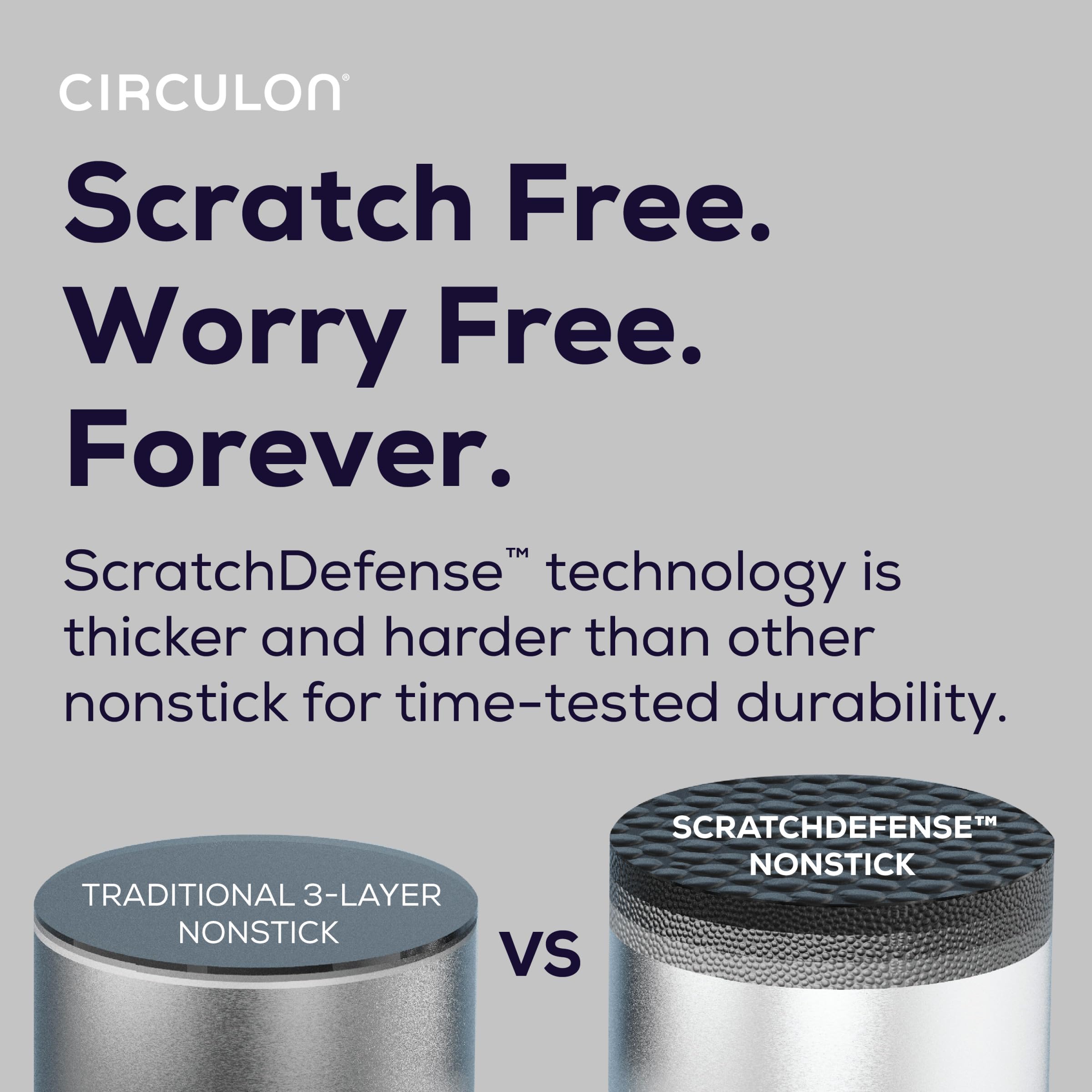 Circulon C1 Series 10-Inch Nonstick Induction Fry Pan - Stainless Steel Cookware with ScratchDefense Technology, Metal Utensil Safe & Oven Safe - Perfect for Searing, Frying & Everyday Cooking