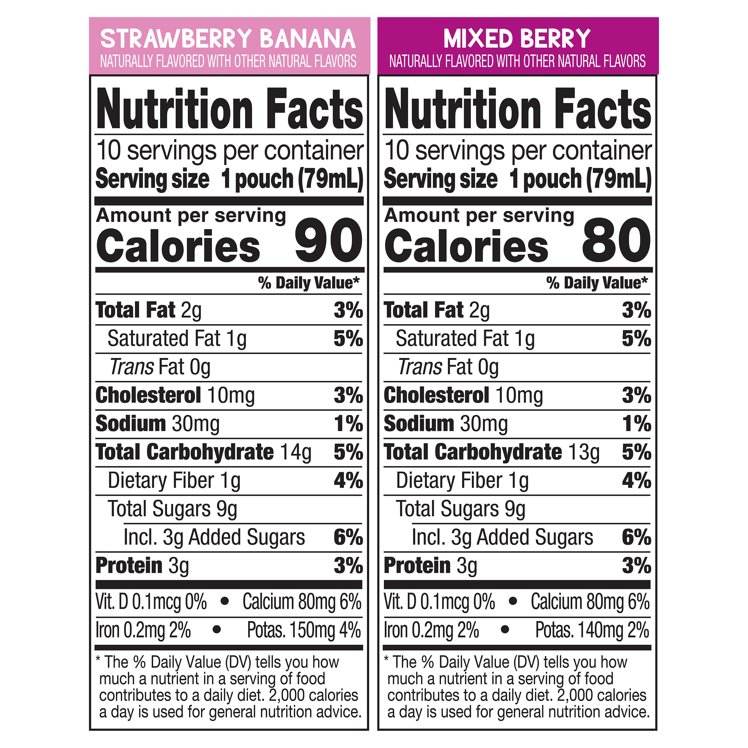 GoGo squeeZ Morning SmoothieZ Variety Pack - Mixed Berry & Strawberry Banana, 3 oz (20 Pack) | Gluten Free Yogurt Fruit Oat Smoothie | Healthy Kids Snacks No Preservatives | No Refrigeration Needed BPA Free Squeeze Pouches | Perfect for School Lunches, After School Snacks & On-the-Go Nutrition