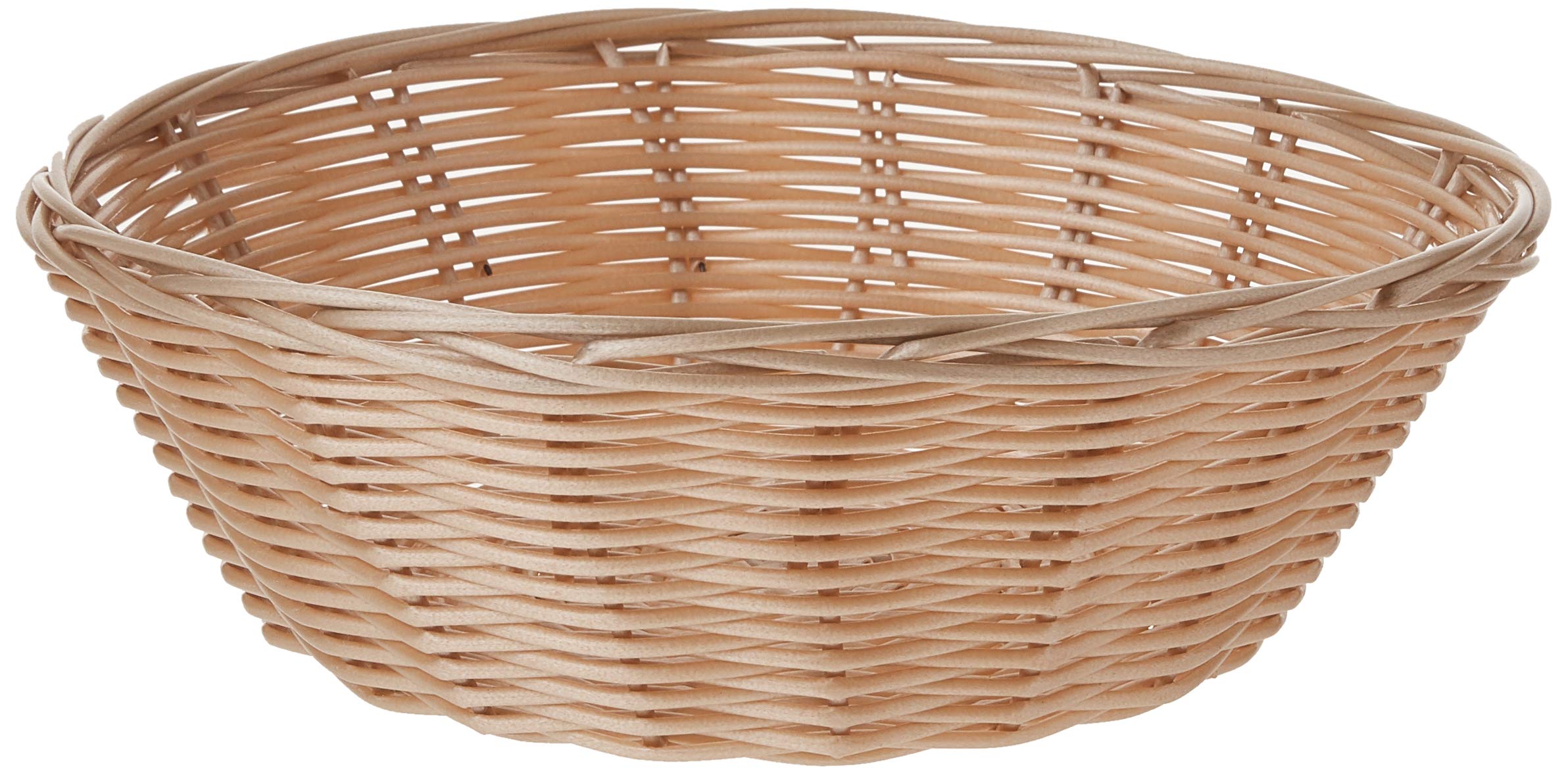 Premium Round Woven Bread Baskets Set of 12 - Durable Polypropylene Serving Baskets for Bread Rolls, Pastries & Baked Goods - Ideal for Restaurants, Bakeries & Home Kitchen Use - Beige (BB-8R)