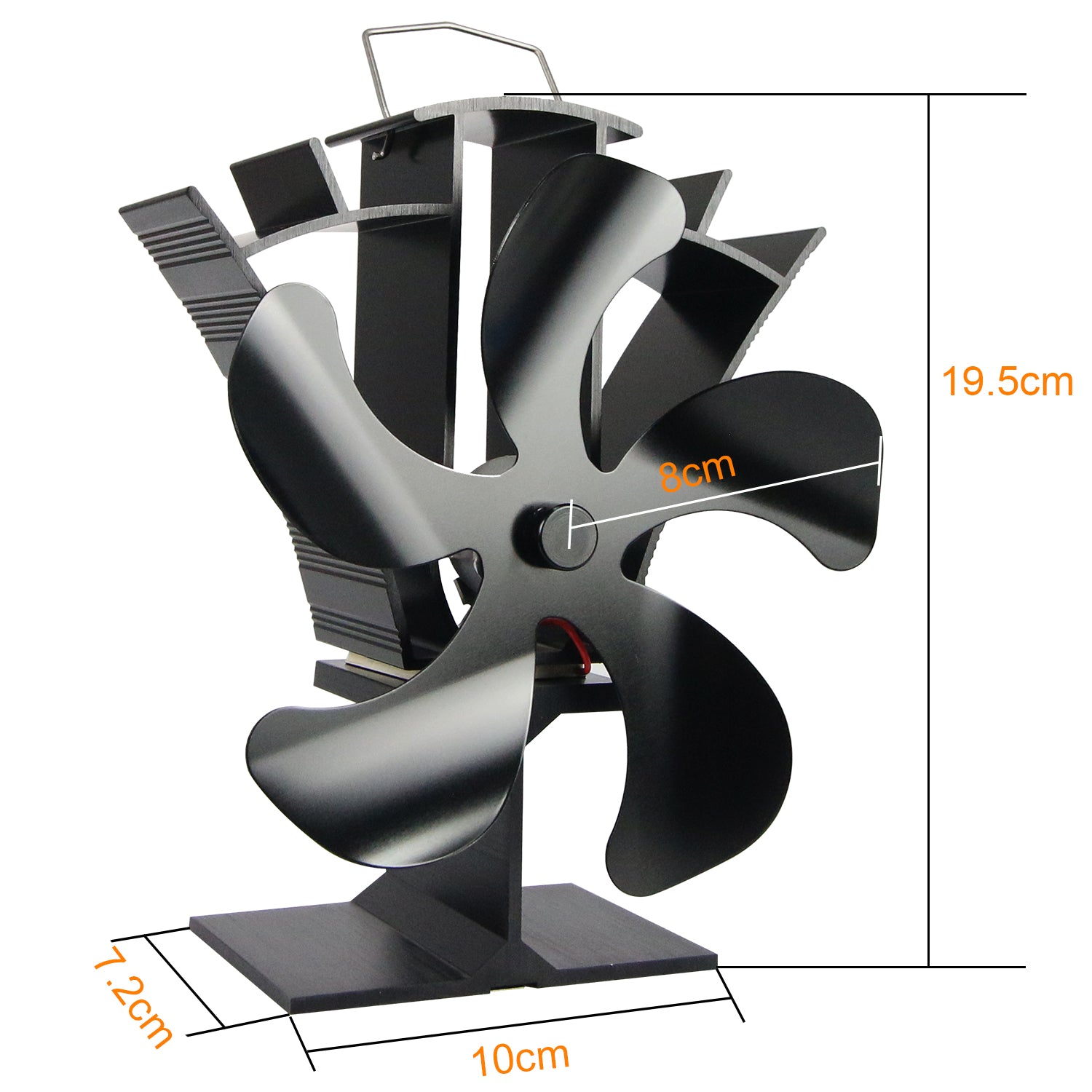 5 Blade Stove Fan VDST615B - Efficient Heat Circulation for Wood Burning Stoves, Fireplaces & Home Heating - Eco-Friendly & Silent Operation for Cozy Winter Nights