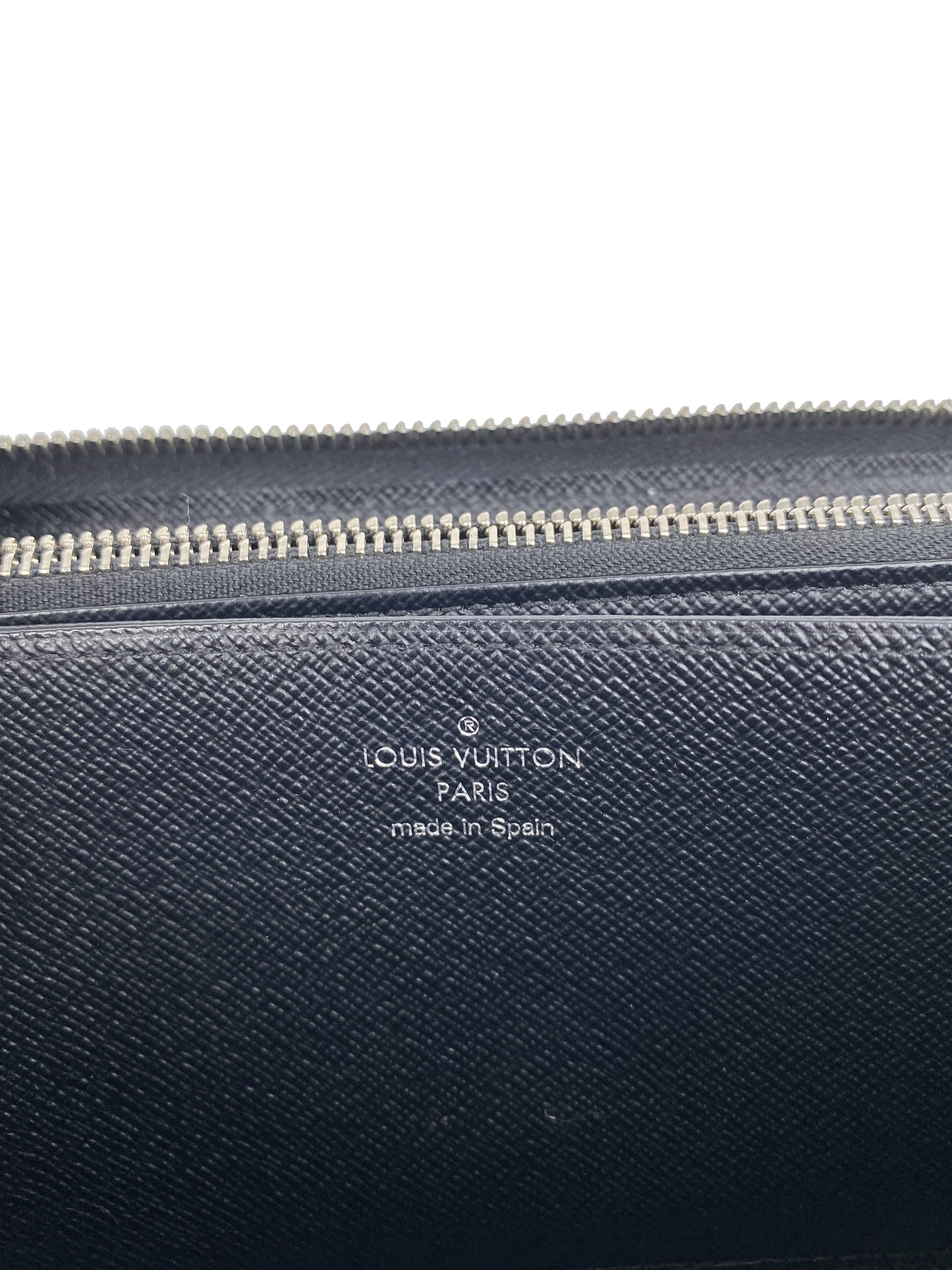 Louis Vuitton Black Epi Leather Zip Wallet for Men - Luxury Slim Bifold Credit Card Holder with RFID Protection | Perfect for Business, Travel & Everyday Use