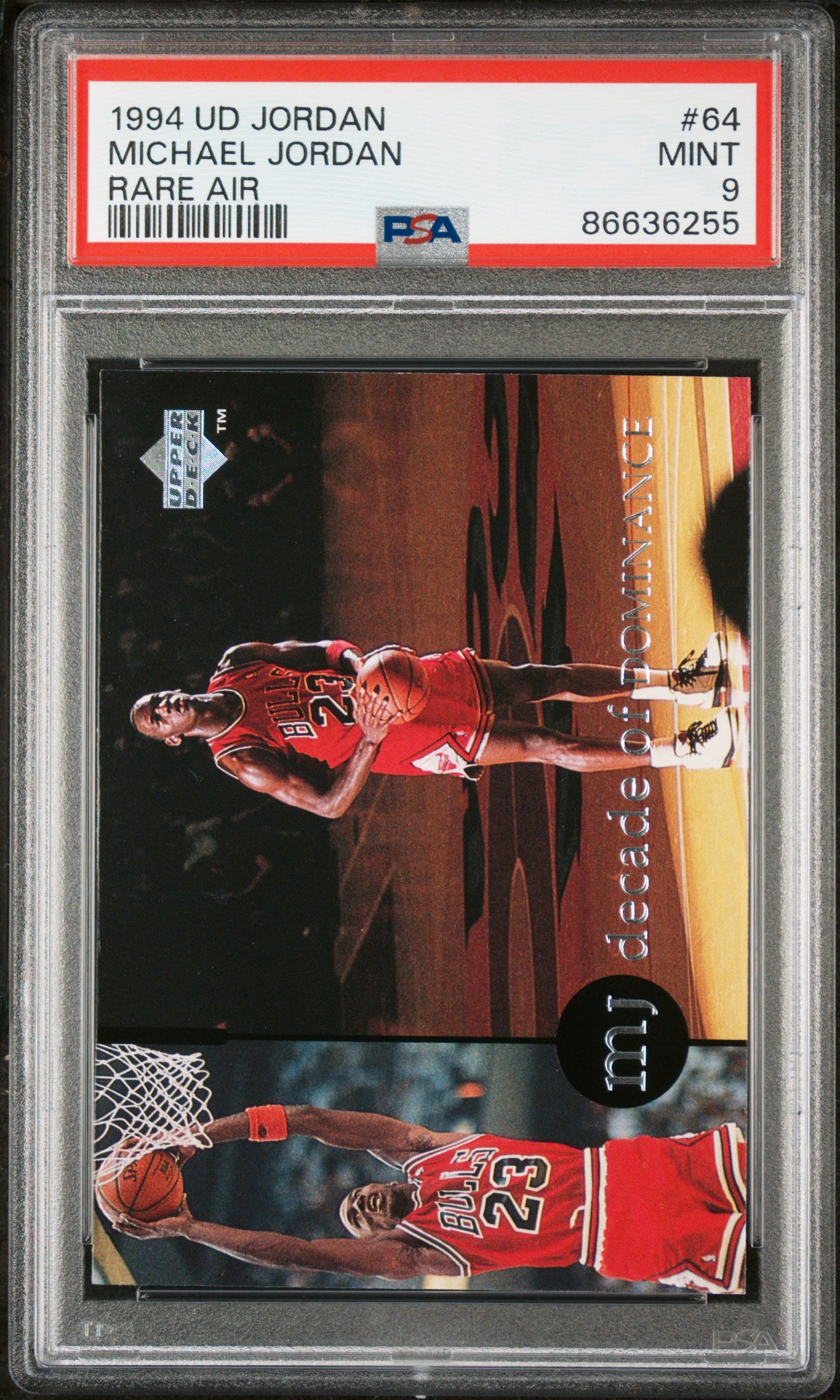 1994 UPPER DECK MJ RARE AIR MICHAEL JORDAN #64 PSA 9 MINT Basketball Card - Perfect for Collectors, Sports Memorabilia Display & Investment