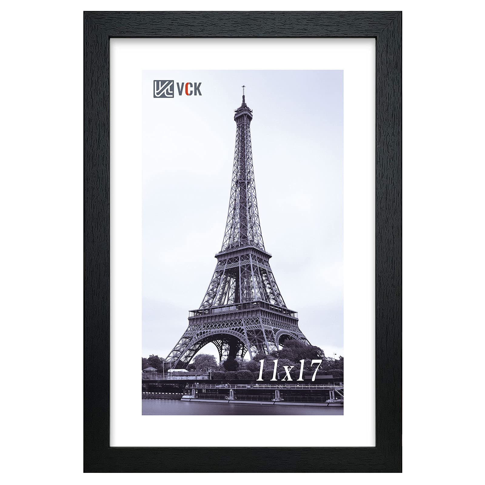 VCK 11x17 Inch Wooden Picture Frames Set - Black Certificate Frames with Wall Mounting for Home, Office & Gallery Decor | Perfect for Displaying Photos, Artwork & Diplomas