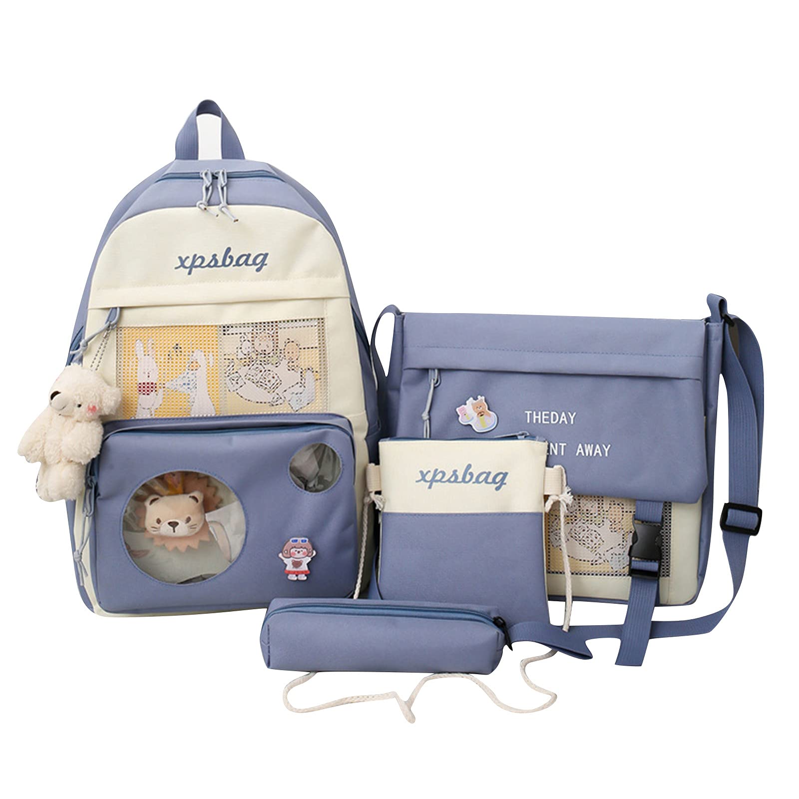 Stylish Women's Canvas Backpack - Cute Single Shoulder School Bag for Girls, Lightweight & Durable (Blue, One Size) - Perfect for School, Travel & Daily Use