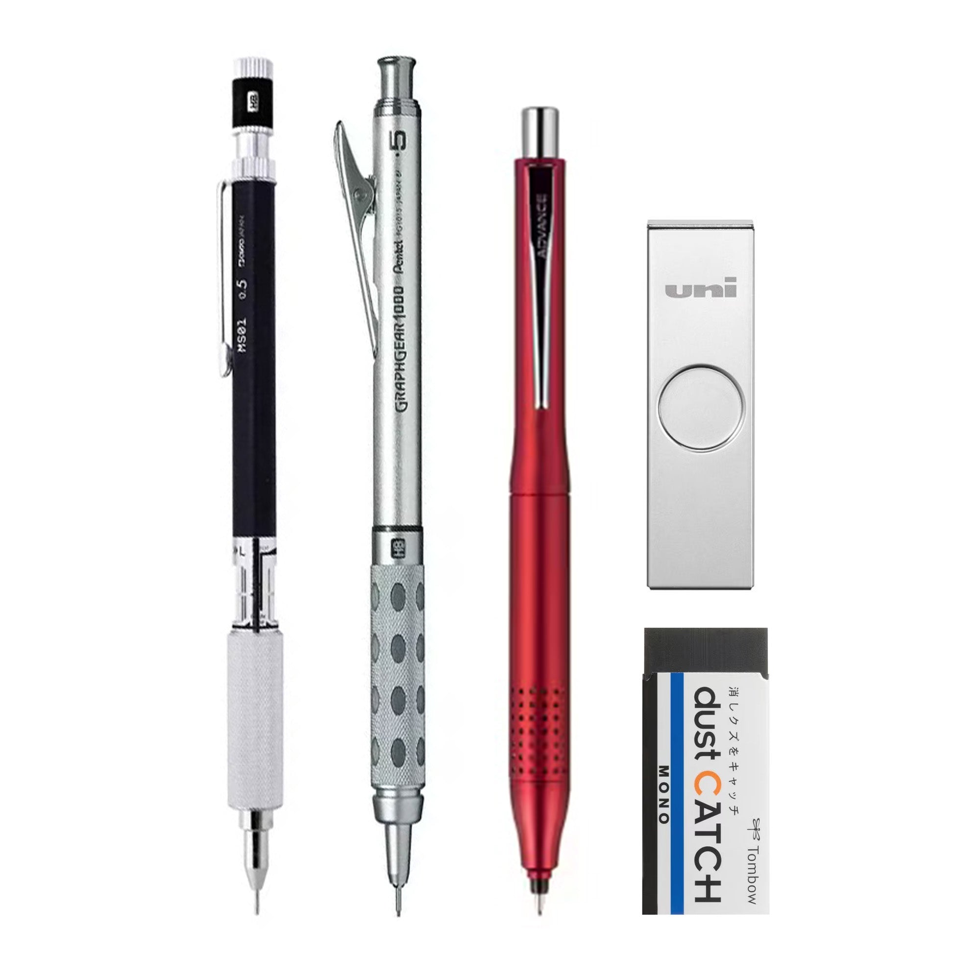Premium Metal Mechanical Pencil Set - 0.5mm & 0.7mm Drafting Pencils with Refillable Lead - Perfect for Writing, Sketching, Engineering & School Supplies
