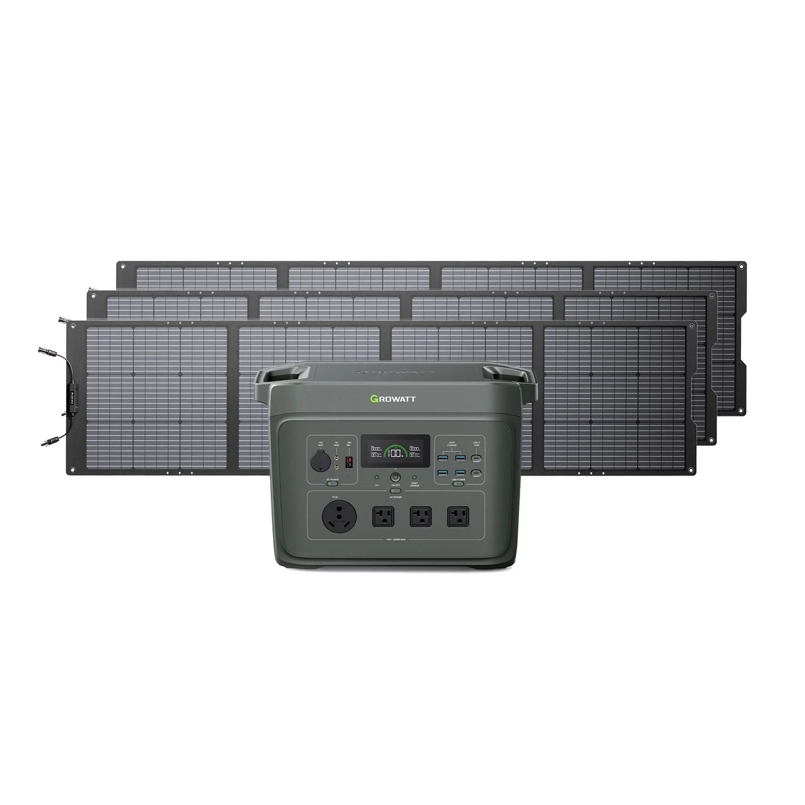 Growatt INFINITY 2000 Portable Solar Generator - 2000W Pure Sine Wave Power Station for Home Backup, Camping & Outdoor Adventures | Solar Powered Emergency Power Supply for Blackouts, RV Trips & Off-Grid Living