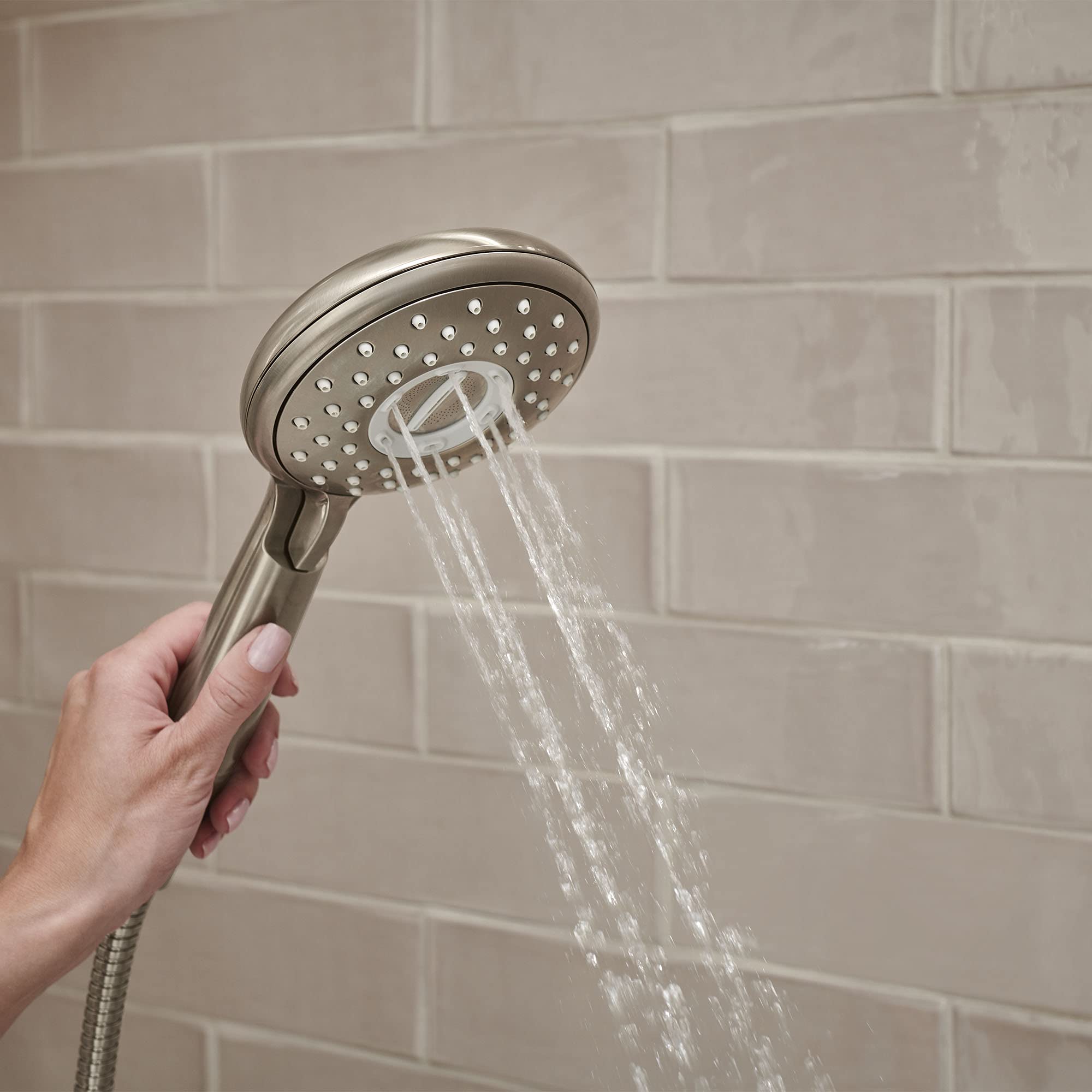 American Standard 9238759.295 Spectra Filtered Hand Shower Rail System in Brushed Nickel - Adjustable Shower Head with Water Filter for Bathroom Spa Experience