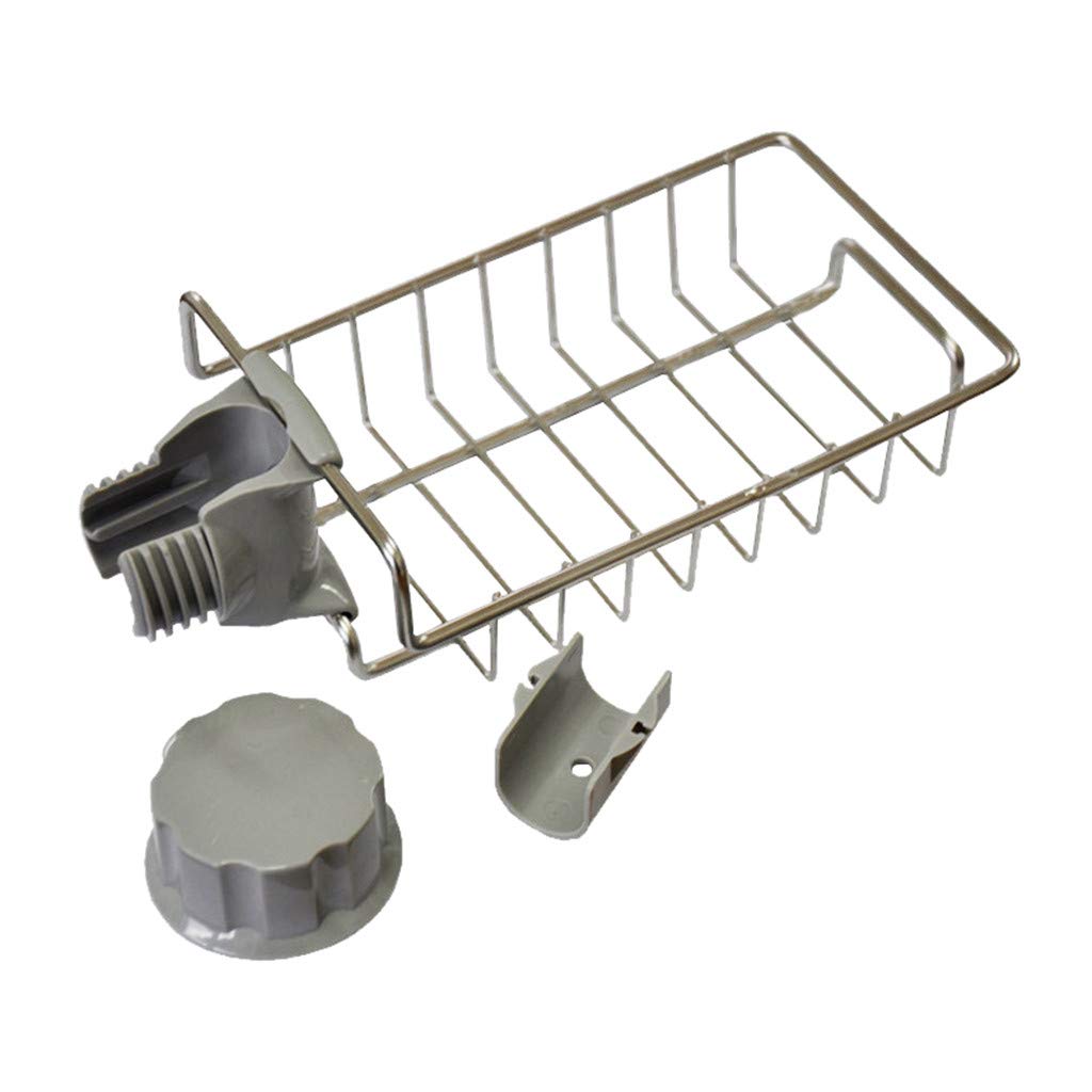 TEEGUI Multifunctional Kitchen Shelf Rack - Dish Drying Rack, Sponge Holder & Storage Organizer for Kitchen, Dining & Bar (Silver) - Perfect for Small Spaces & Countertop Organization