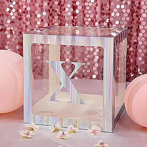 4 Pack Iridescent 5 Inch Letter X Stickers - Self-Adhesive Wall Decals for Party Backdrop, Room Decor, Photo Booth & Nursery Wall Art - Waterproof Vinyl Decoration for Home, Office & Events