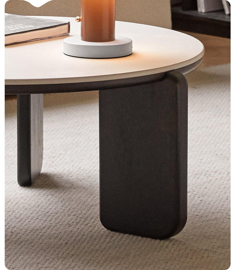 Solid Oak Wood Coffee Table with Slate Black Finish - Perfect for Living Room, Lounge, and Modern Home Decor