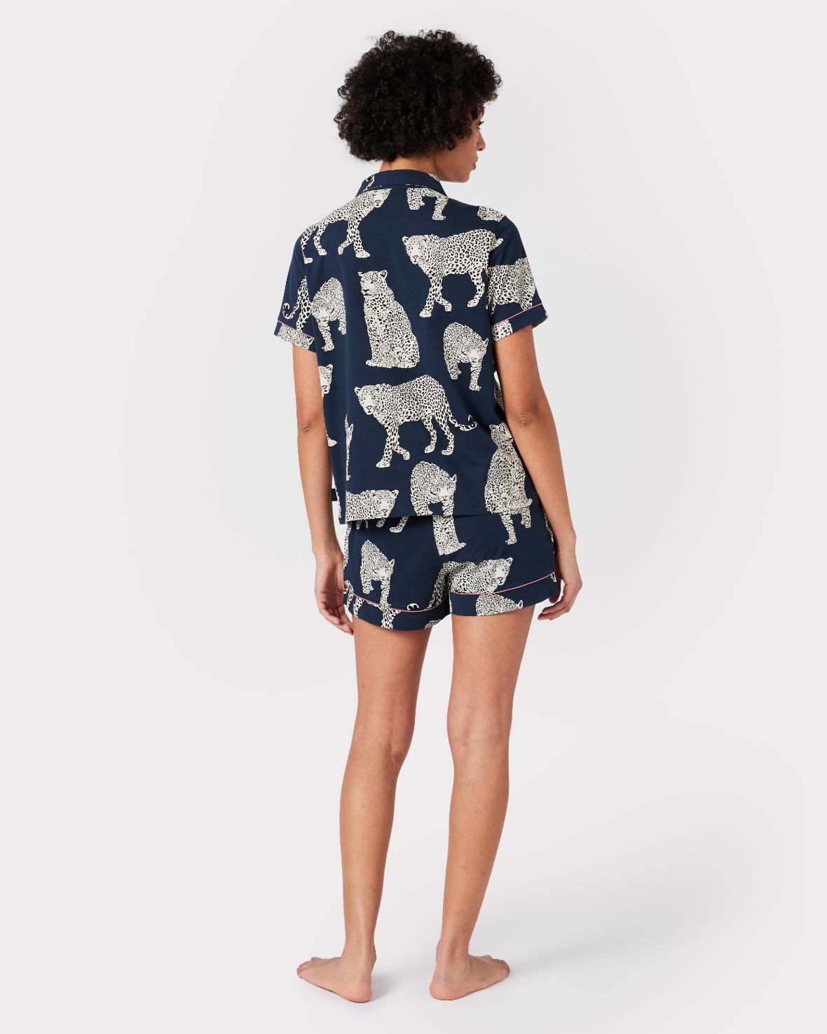 Organic Cotton Leopard Print Short Pajama Set for Women - Soft & Breathable Sleepwear for Summer Nights, Lounge Wear, and Relaxing at Home