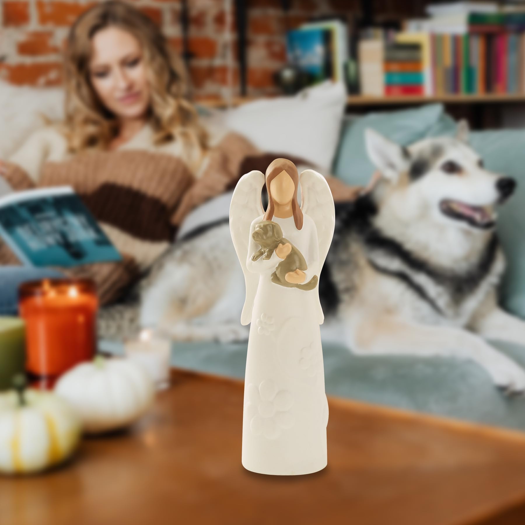 Guardian Angel Dog Figurine - Memorial Gift for Dog Loss, Sympathy Present for Bereaved Pet Owners | Comforting Keepsake for Grieving Dog Moms & Women | Perfect for Home Memorials, Pet Altars & Healing After Losing a Beloved Dog