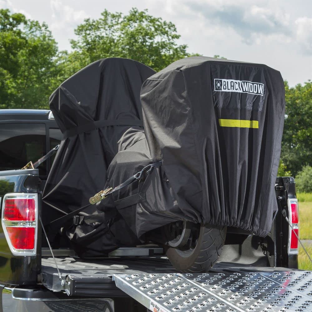 Black Widow Waterproof Trailerable Full Dresser Motorcycle Cover - Heavy Duty UV Protection for Outdoor Storage & Travel