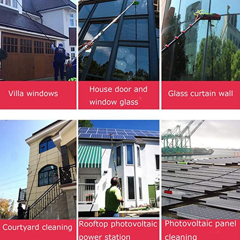 **30FT Extendable Window Cleaning Pole with Telescopic Brush - Water Fed for Photovoltaic Panels, Conservatory Roofs, Trucks & High Windows - Ideal for Home, Commercial & Solar Panel Cleaning**