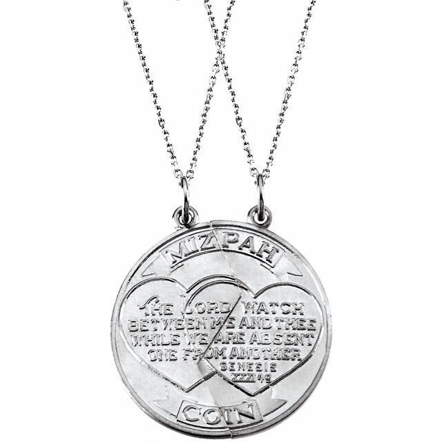 Sterling Silver Miz Pah Coin Necklace for Women - Elegant Pendant Jewelry Gift for Birthday, Anniversary & Special Occasions