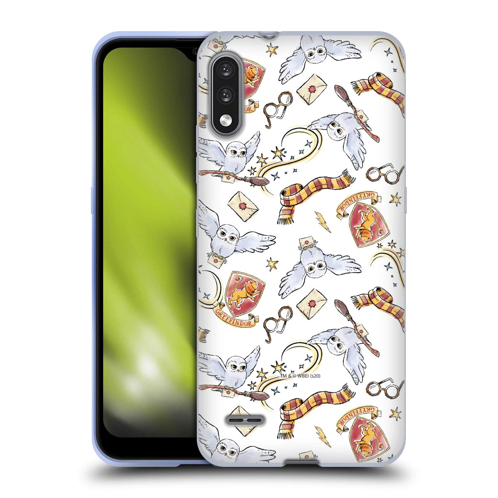 Head Case Designs Officially Licensed Harry Potter Hedwig Owl Pattern Deathly Hallows XIII Soft Gel Case for LG K22 - Perfect for School, Work, and Everyday Protection