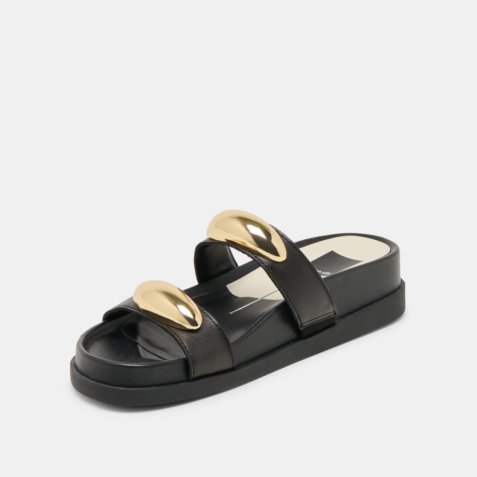 SATINE Women's Black Leather Sandals - Comfortable & Stylish Summer Footwear for Beach, Walking & Casual Outings